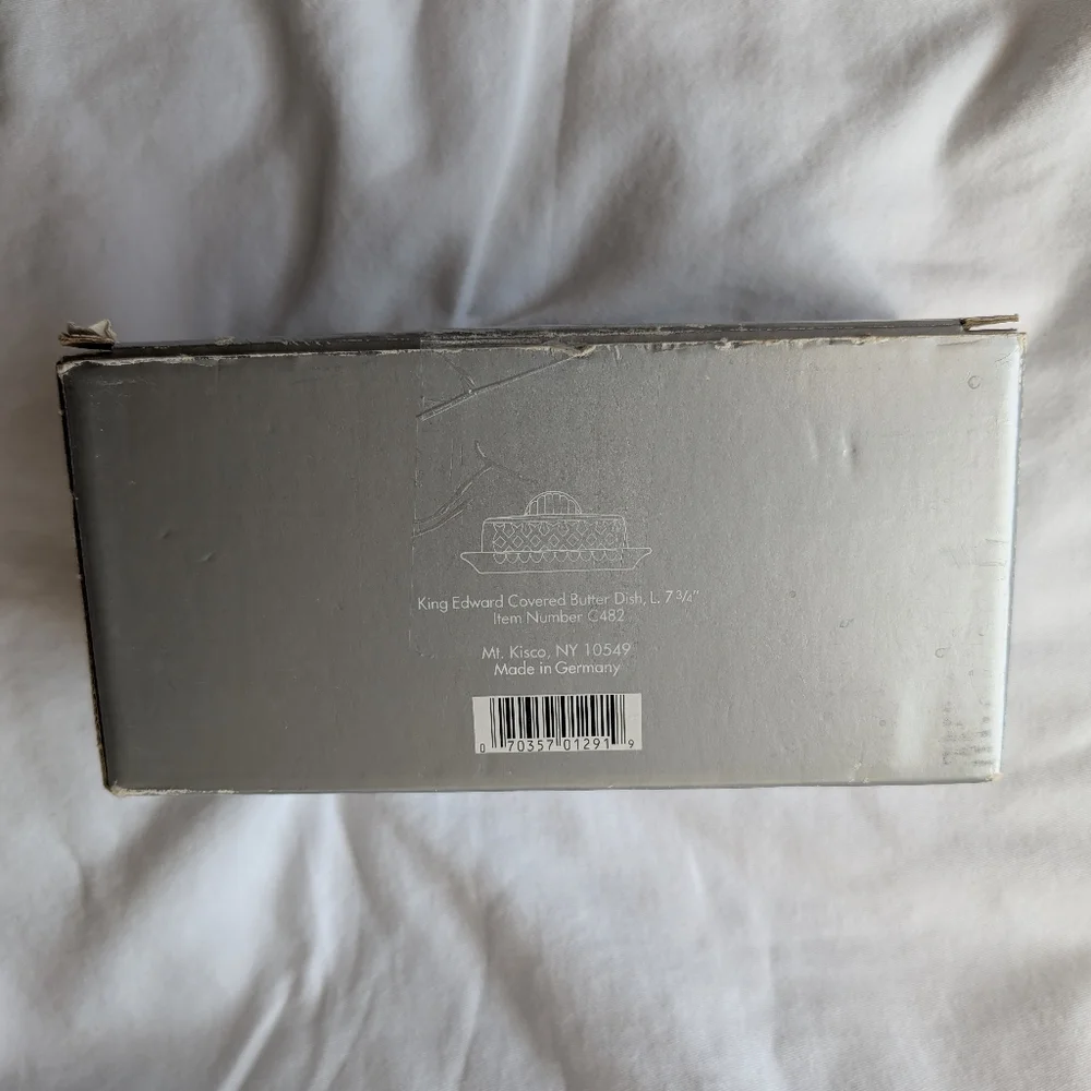 Gorham Crystal King Edward Covered Butter Dish Discontinued